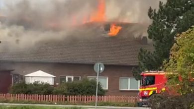 Igniting a fire in a large mosque in Sweden