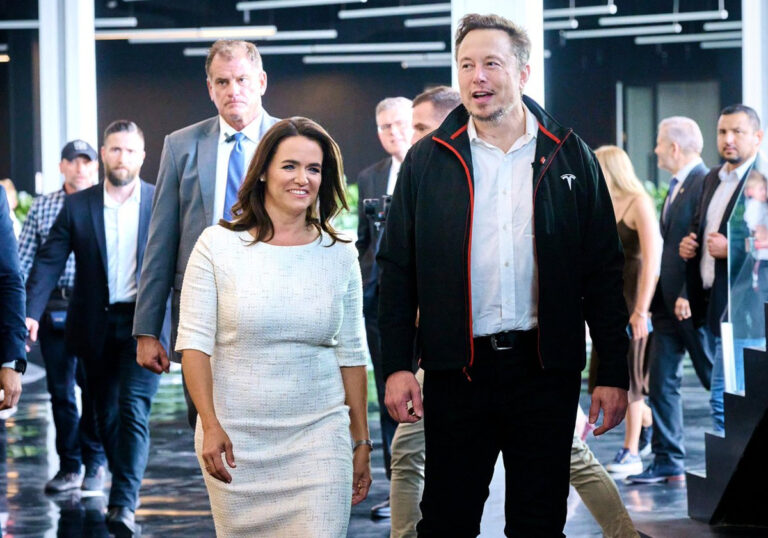 Elon Musk and Hungarian Prime Minister Katalin Novák