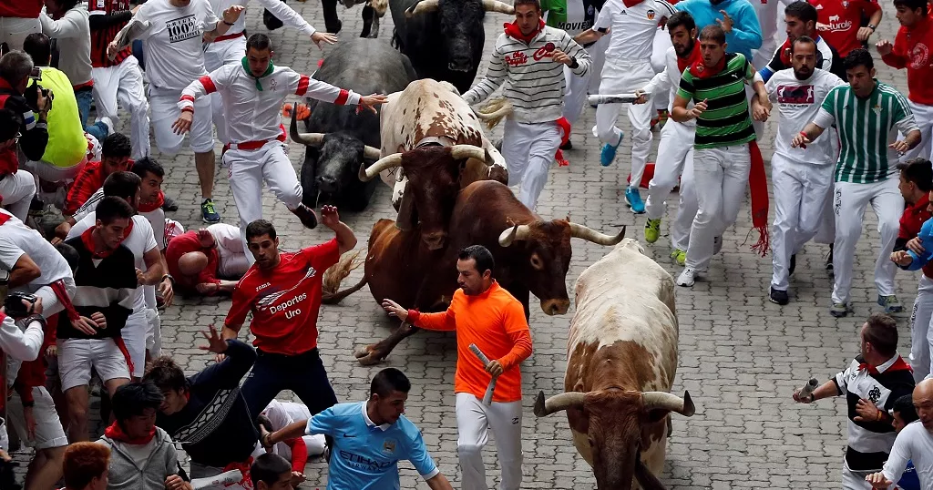 In Spain’s San Fermín Festival, A Distracted Spectator’s Close Encounter with Danger