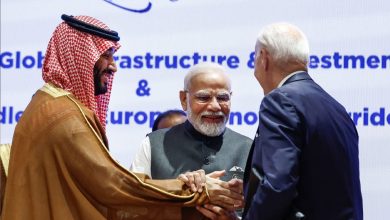 Joe Biden and Mohammed bin Salman shake hands at the G20 summit