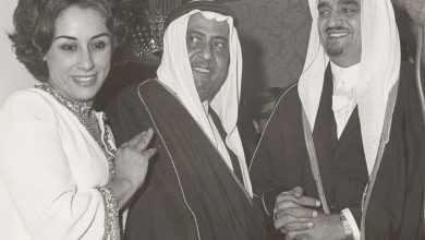 Prince Fahd with the Saudi Ambassador to America, Ibrahim Abdullah Al-Suwaiyel, and his wife in July 1974.