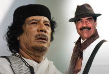 Saddam Hussein and Muammar Gaddafi