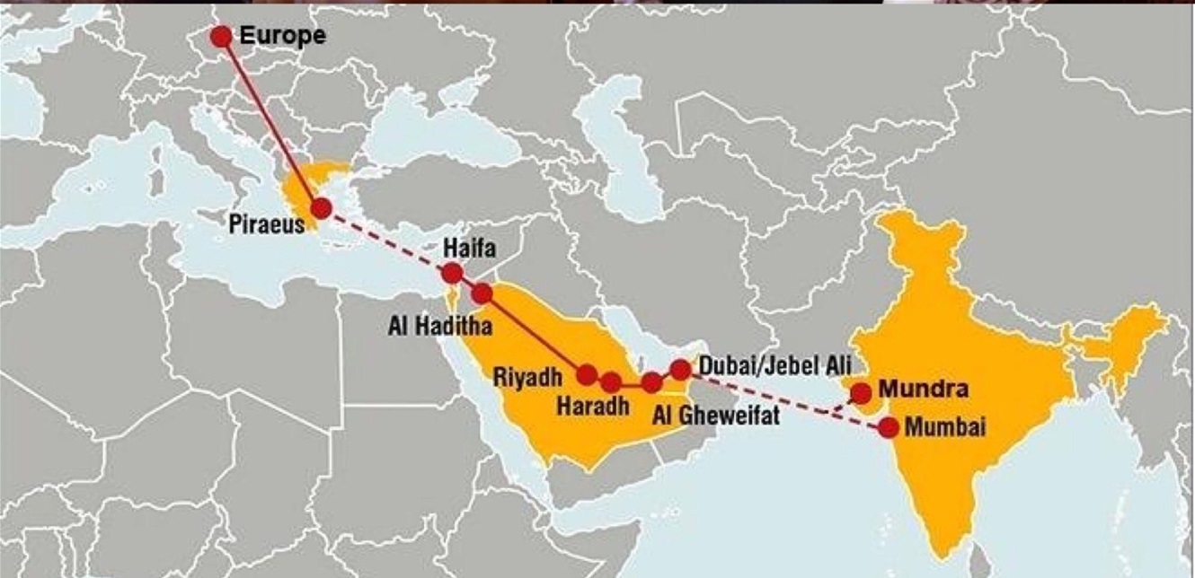 The new economic corridor project, which will connect Europe with Israel, the Gulf states, and then India