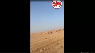 A clip from a video documenting the settlers fleeing towards the desert