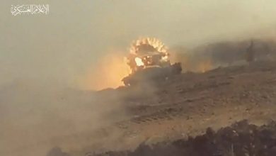 Moment of Explosion: Israeli Military Vehicle Targeted by Qassam Fighter