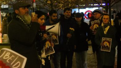 Google employees in a protest condemning the war on Gaza