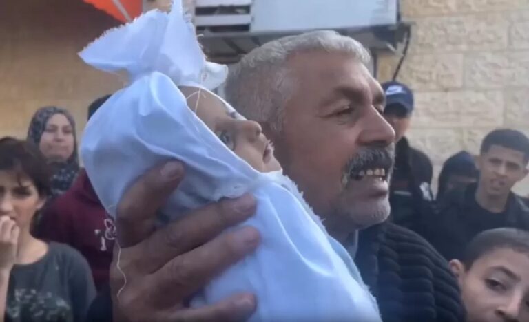 A Grandfather’s Cry: Carrying the Body of His Infant Martyred Grandchild, Urging Arab Nations to Act