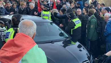 Palestinian protesters in Scotland