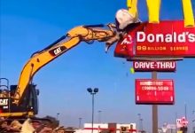 Demolition of a McDonald's branch in Pakistan