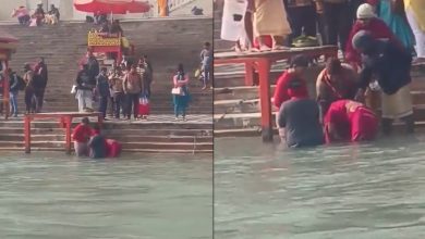 the waters of the Ganges River in India