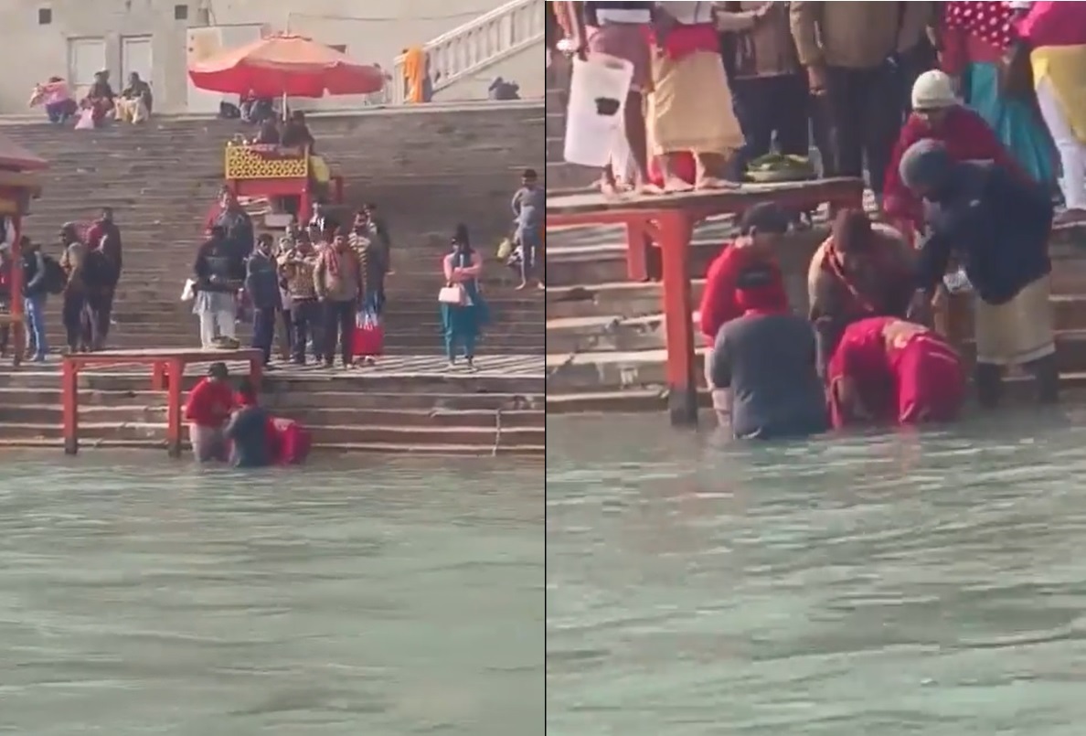 the waters of the Ganges River in India