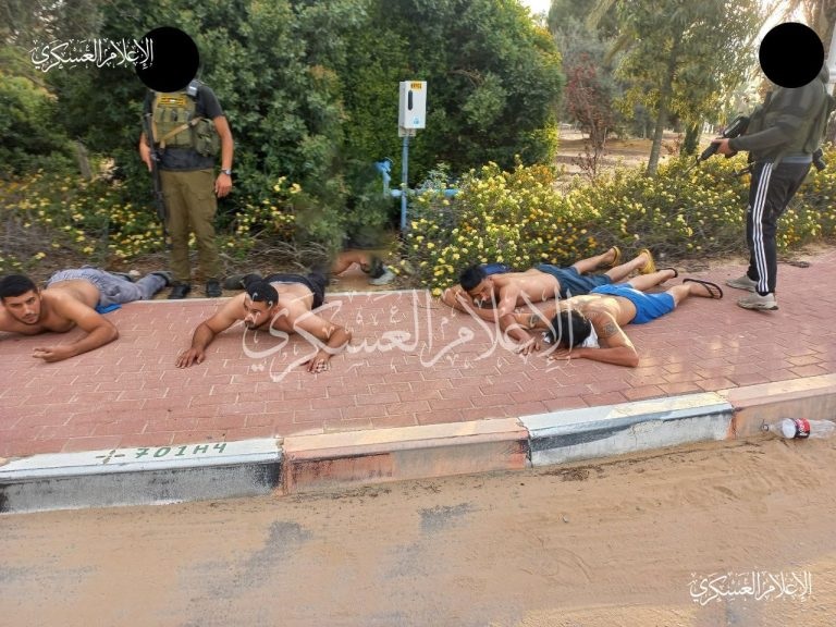 A video showing occupation soldiers taking cover in a dining room in fear of Palestinian resistance fighters