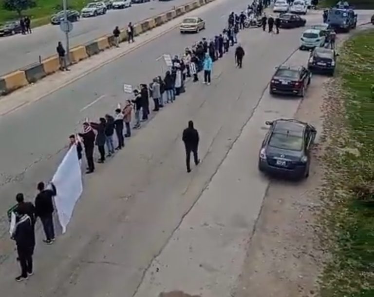 Jordanian Activists Protest Land Bridge Transporting Goods to Israeli Occupation