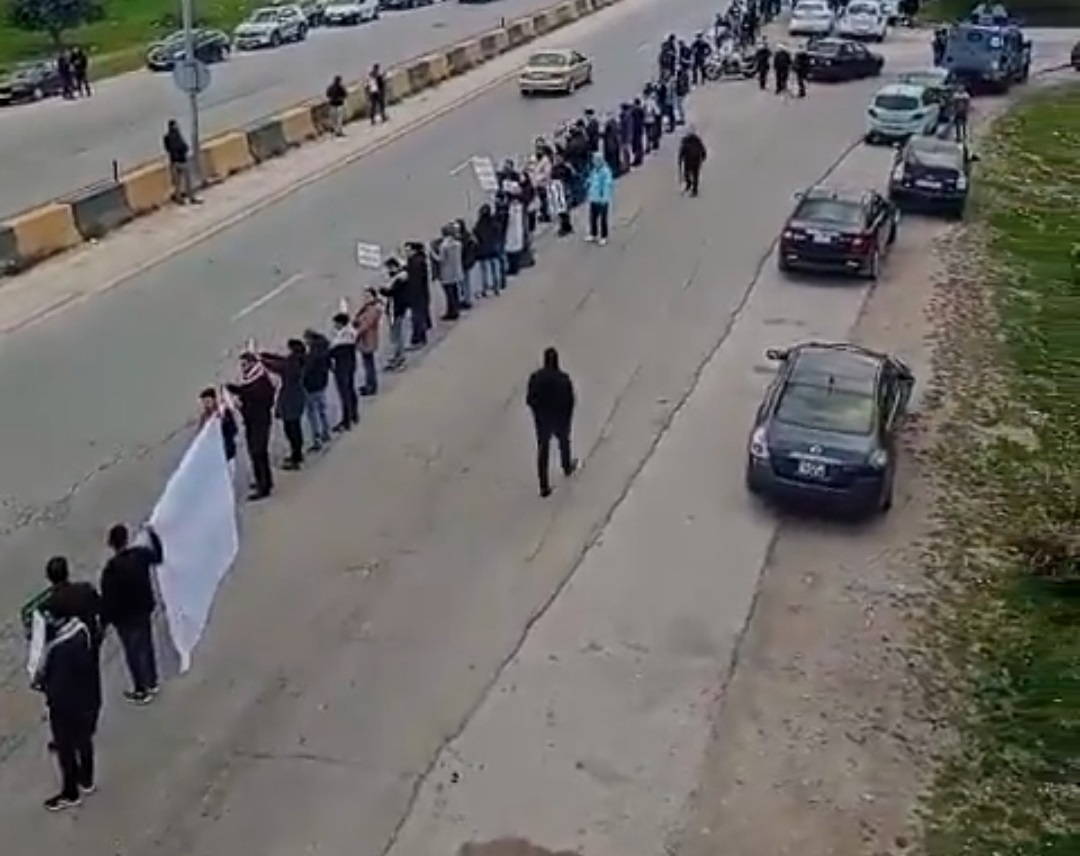 Jordanian Activists Protest Land Bridge Transporting Goods to