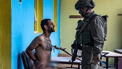 of the torture of an Israeli soldier towards a Palestinian citizen