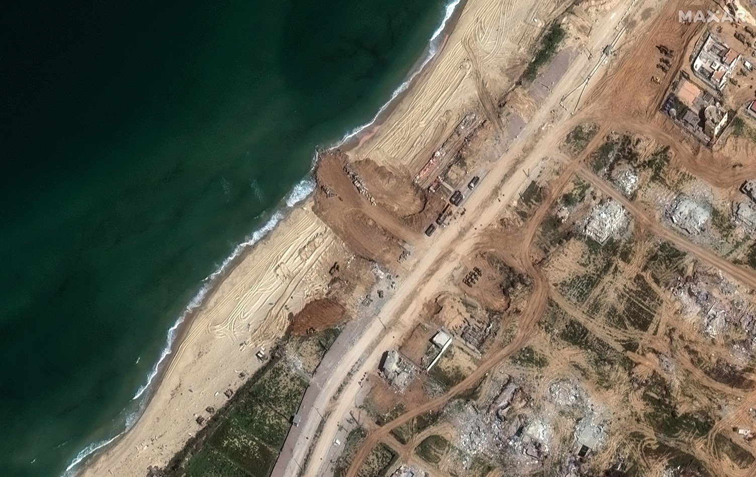 the construction of Gaza's maritime pier