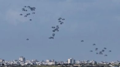 wrong airdrop of aid north of Gaza