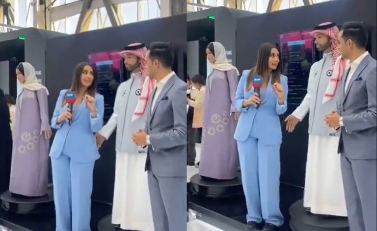 The first Saudi robot harasses the anchorwoman