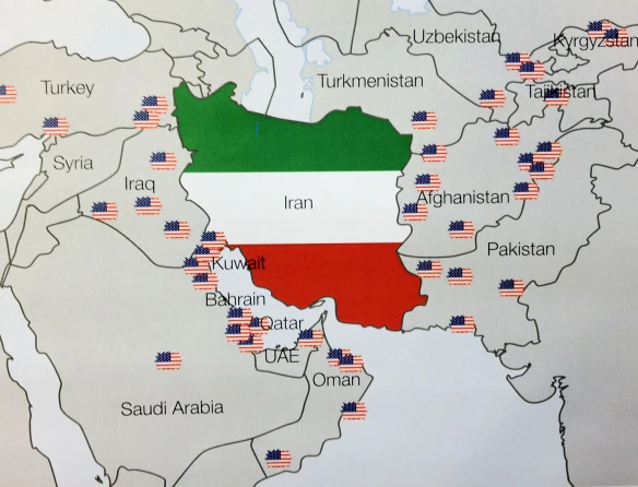 A map showing key military bases in the Arabian Peninsula.