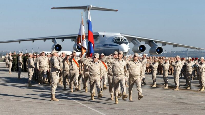 Hmeimim Airbase in Syria, a focal point in Russian-Syrian military coordination.