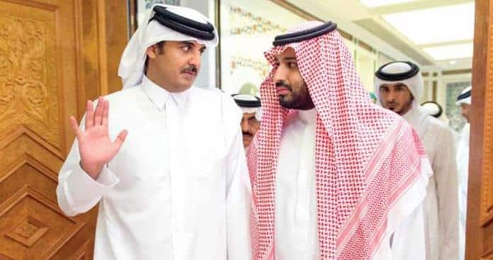 محمد بن سلمان والأمير تميم بن حمد watanserb.com