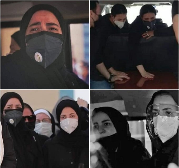 من جنازة دلال عبدالعزيز ومشاركة بناتها في دفنها 