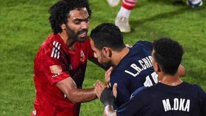 اعتداء حسين الشحات على لاعب بيراميدز الشيبي