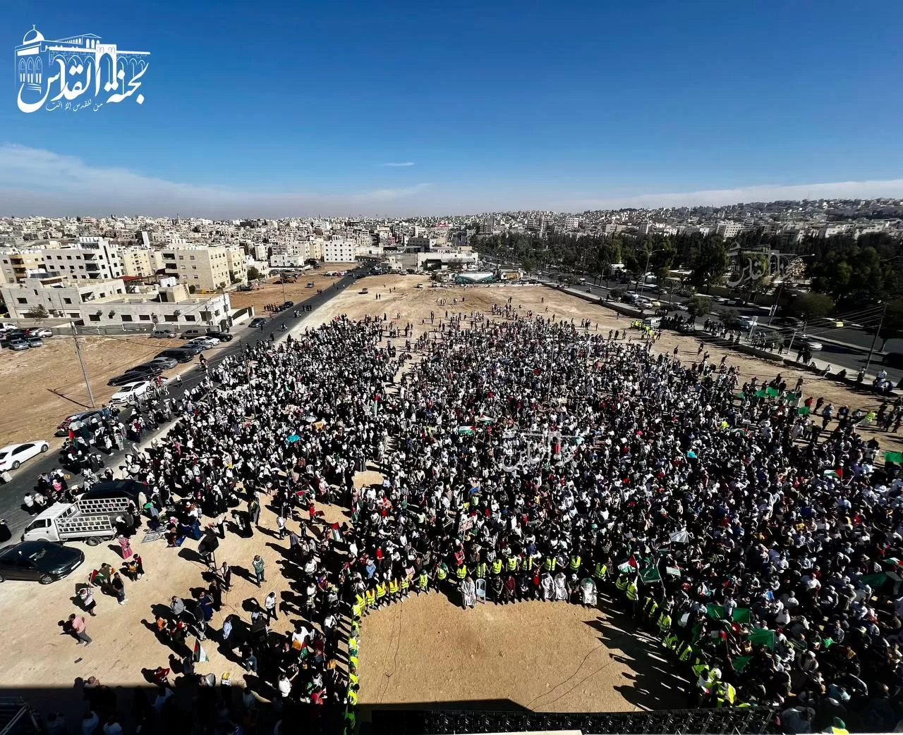 حشد مهيب جنوب عمان دعما لغزة