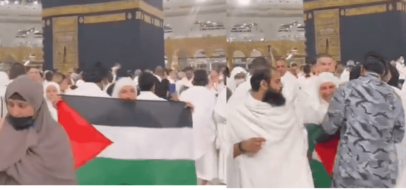 بسبب علم فلسطين.. شاهد ما فعله الأمن السعودي بمعتمرة داخل الحرم