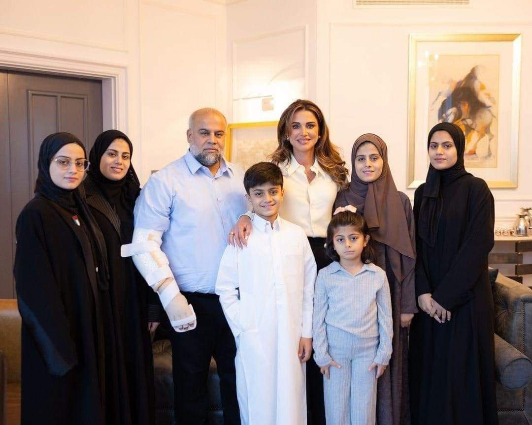 الملكة رانيا وعائلة وائل الدحدوح