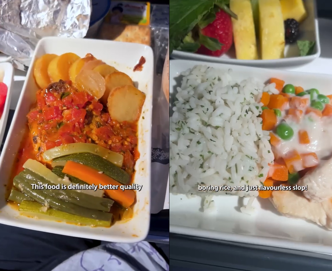 مقارنة بين الأطعمة الهندية والأمريكية على متن طائرة الخطوط الجوية الأمريكية