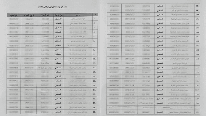 كشوفات السفر على معبر رفح